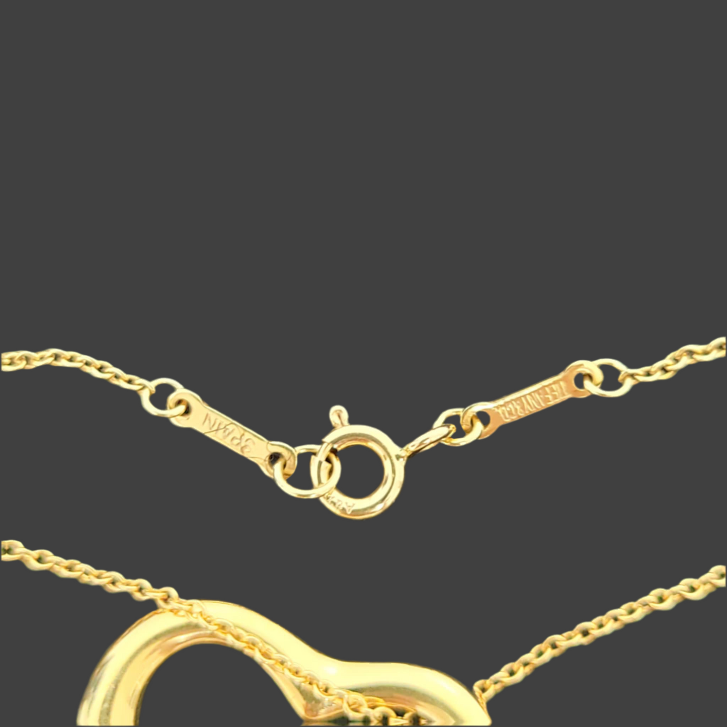 Tiffany
18K Yellow Gold Diamond 22mm Elsa Peretti Open Heart Pendant Necklace