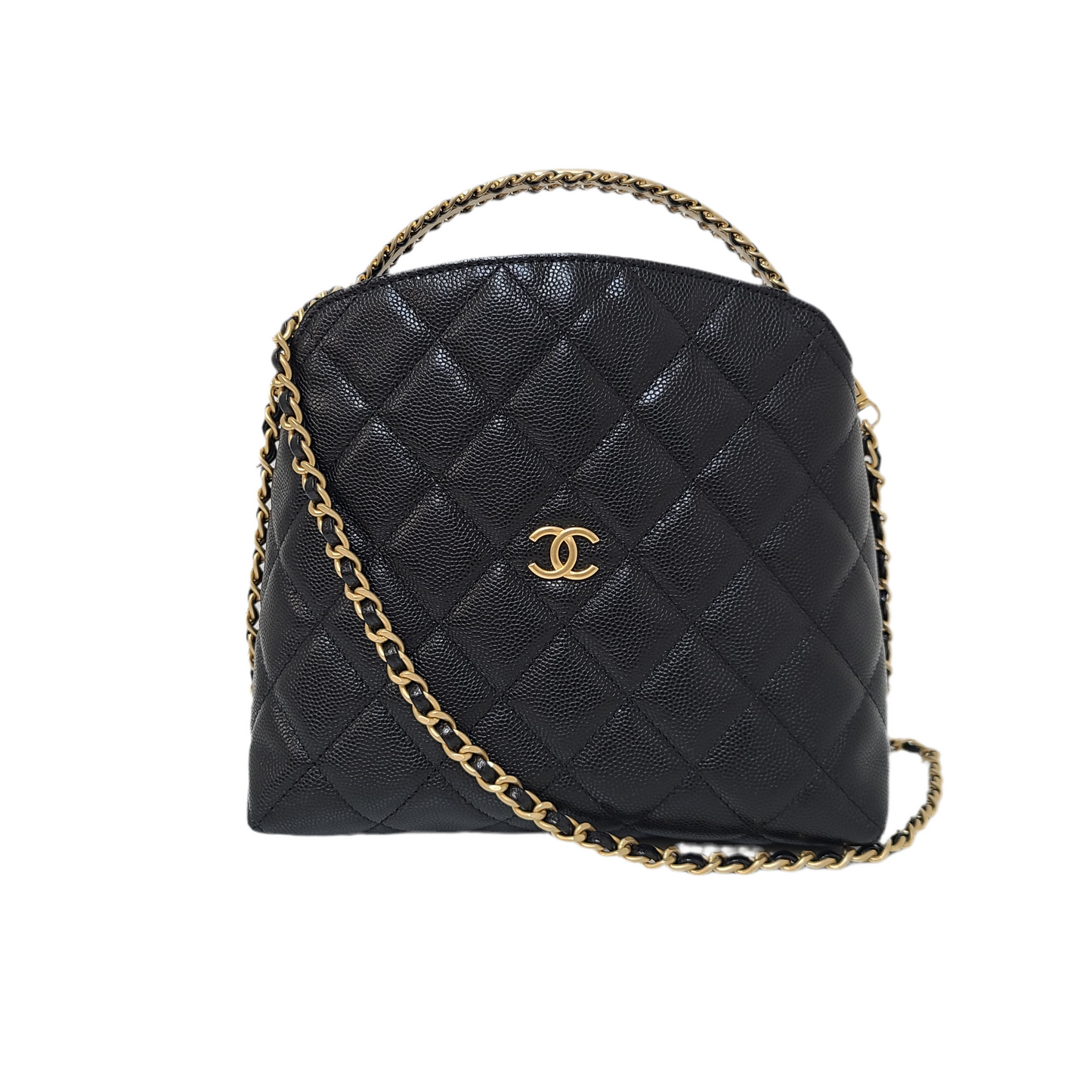Chanel CLUTCH WITH CHAIN Grained Shiny Caviar & Gold-Tone Metal Black 2024-2025 fall-winter pre collection