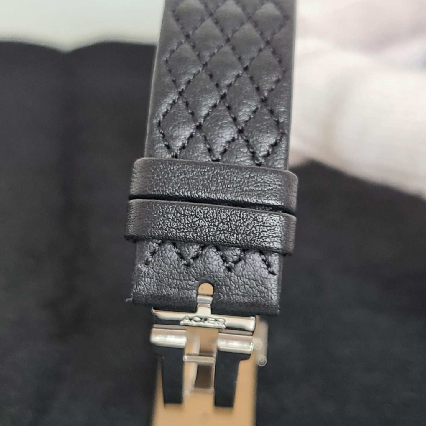 Chanel Matelasse SS Patent Leather Strap Black Dial Women's Quartz