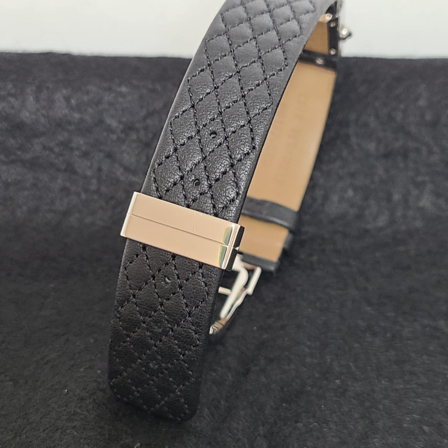 Chanel Matelasse SS Patent Leather Strap Black Dial Women's Quartz