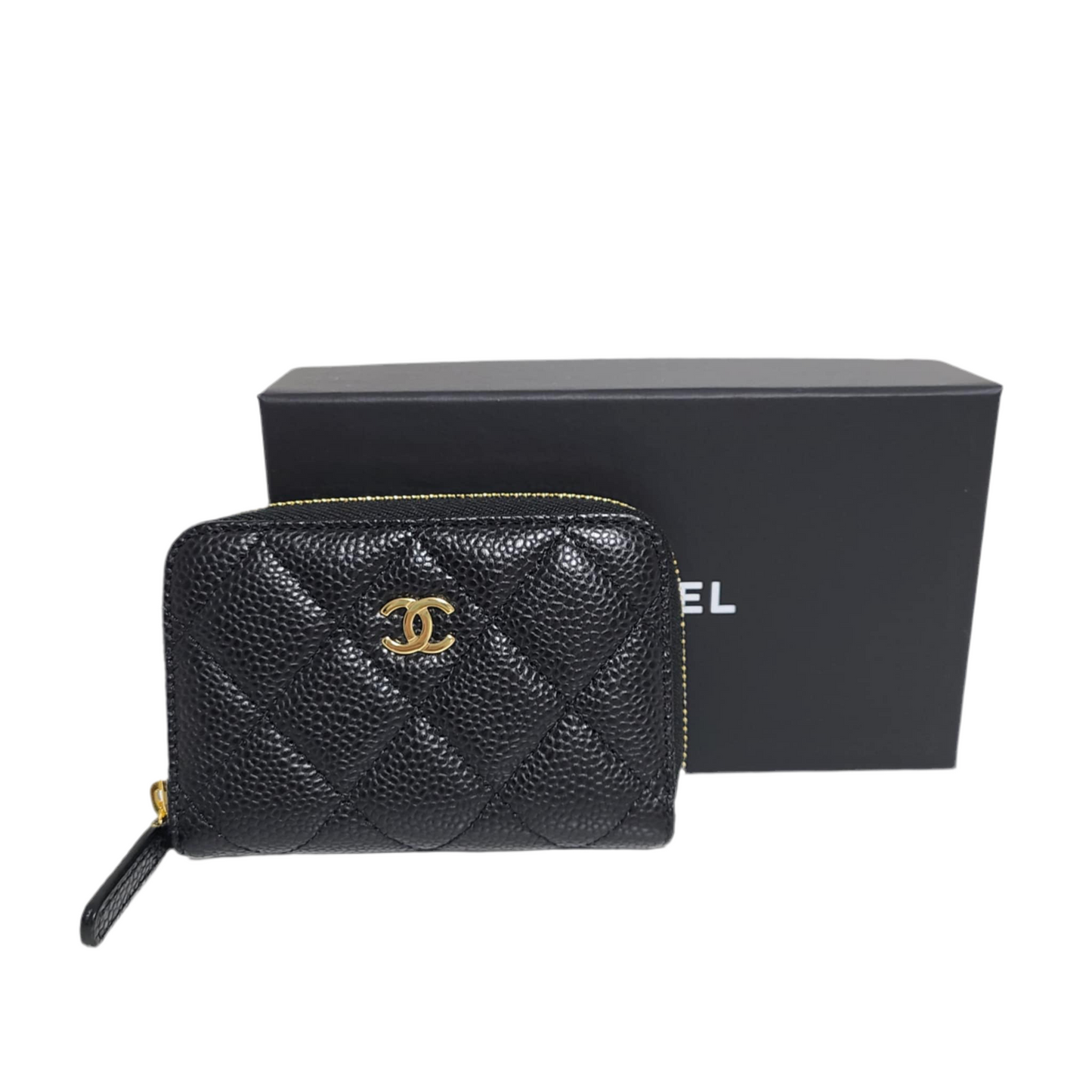 Chanel Caviar Card Case Round Zipper