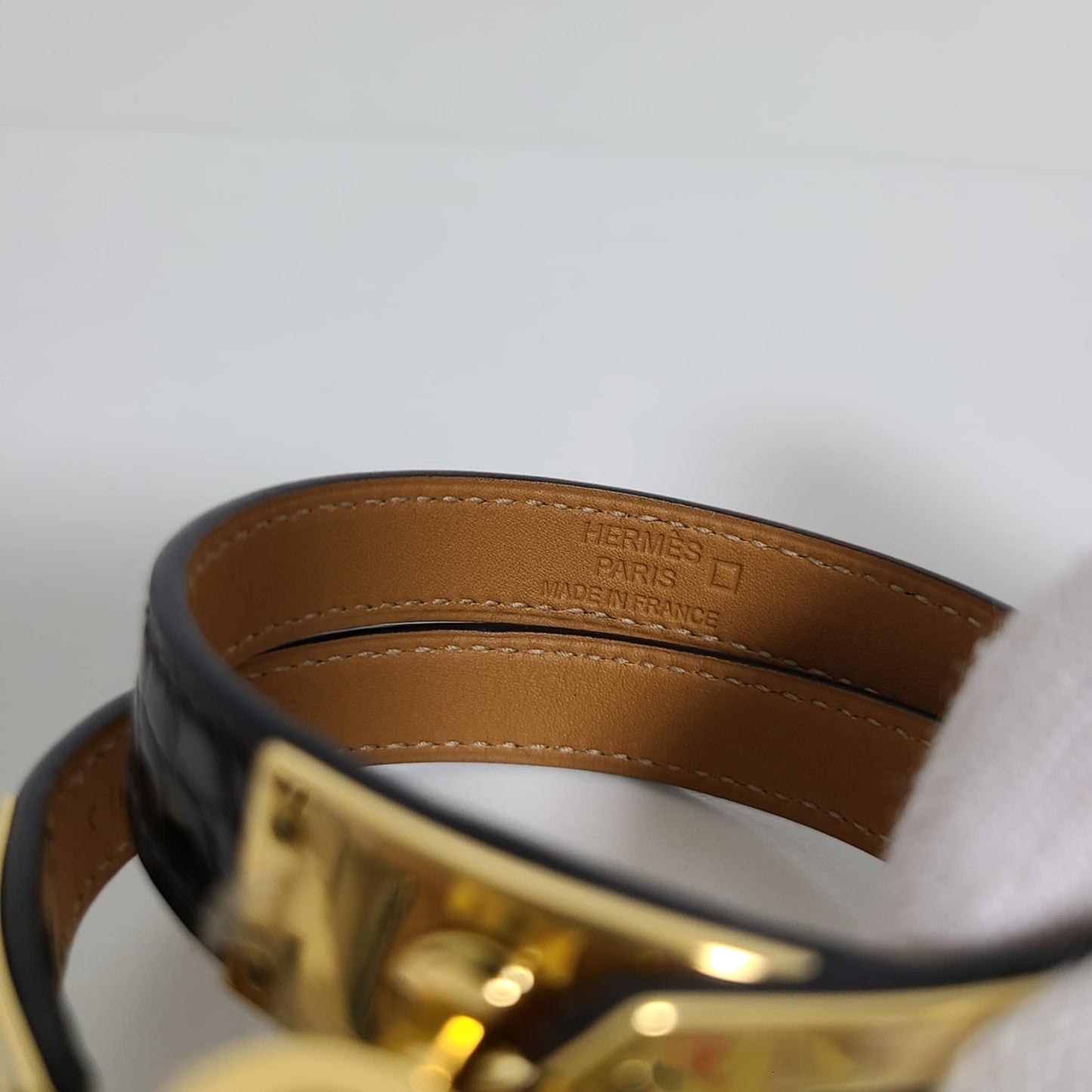 Hermès Kelly Double Tour Crocodile Leather Bracelet