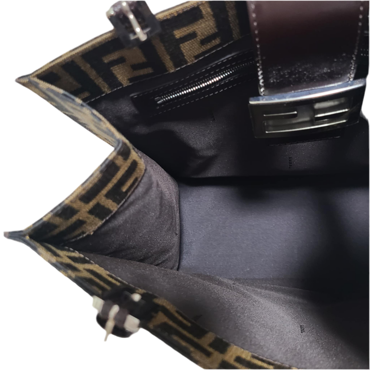 FENDI Zucca Canvas Mamma bucket Shoulder Bag