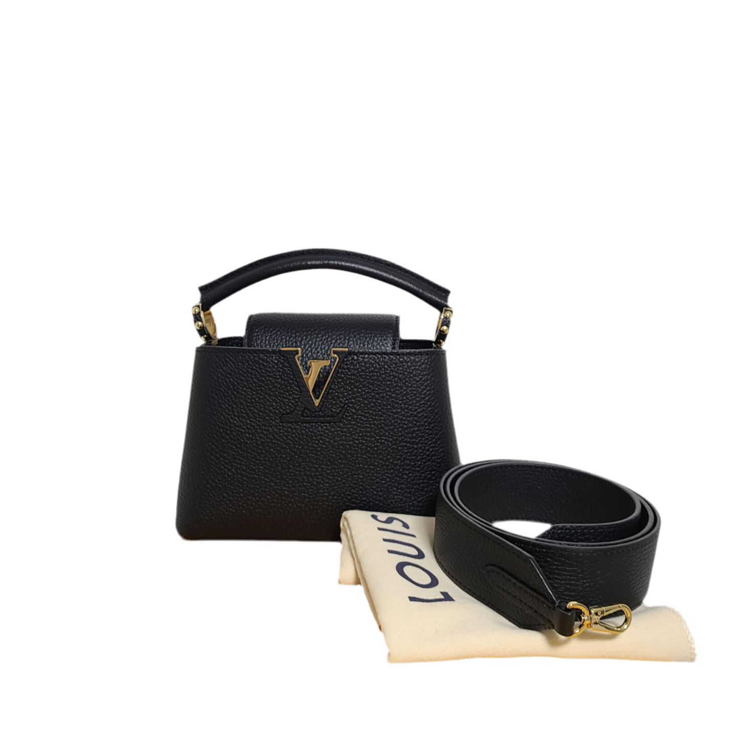 Louis Vuitton Mini Capucines in black Taurillon Leather