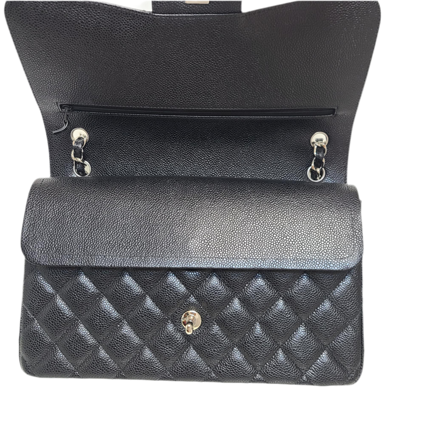 Chanel Classic Double Flap – Large Caviar Leather | Silver Hardware