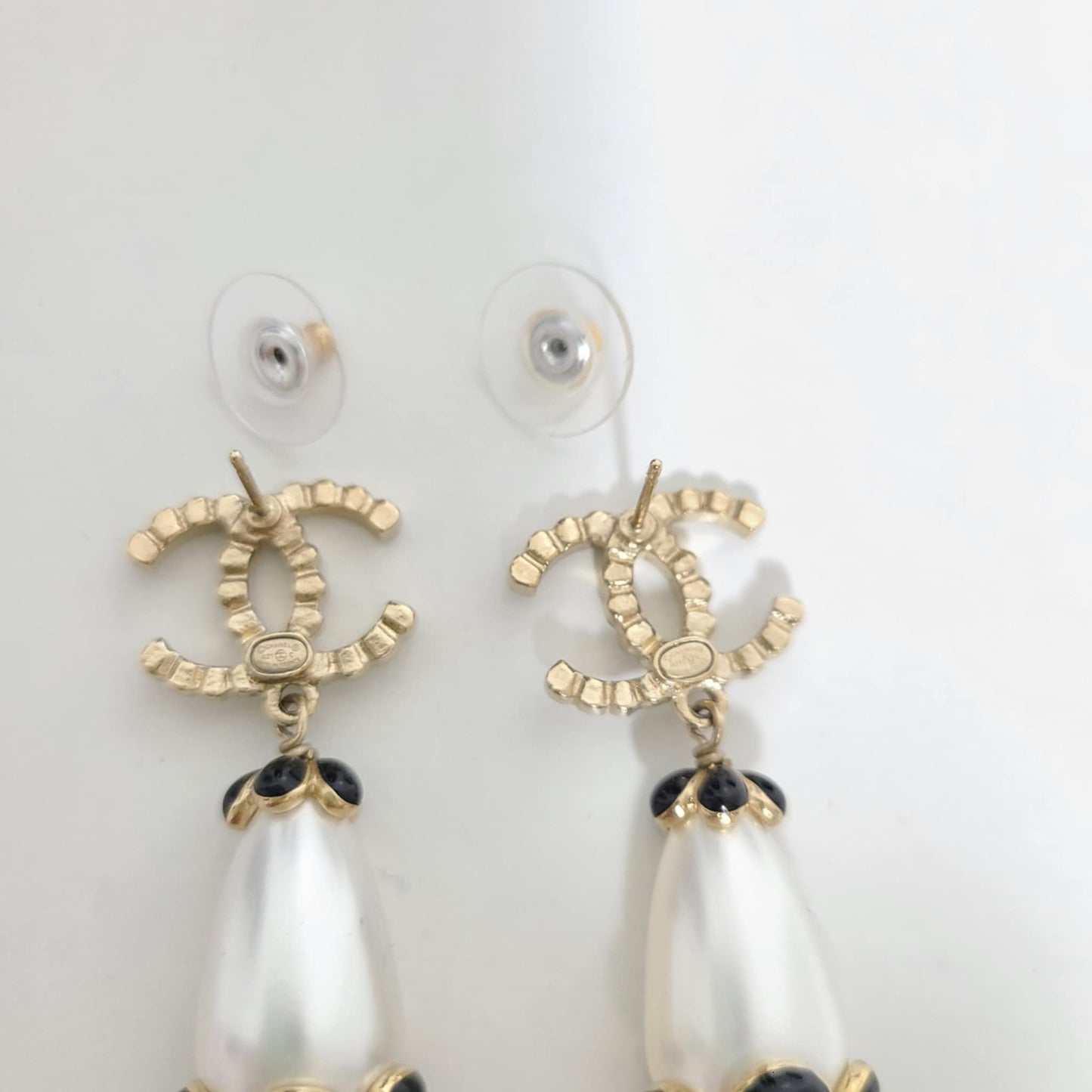 Chanel Rhinestone Faux Pearl Earrings