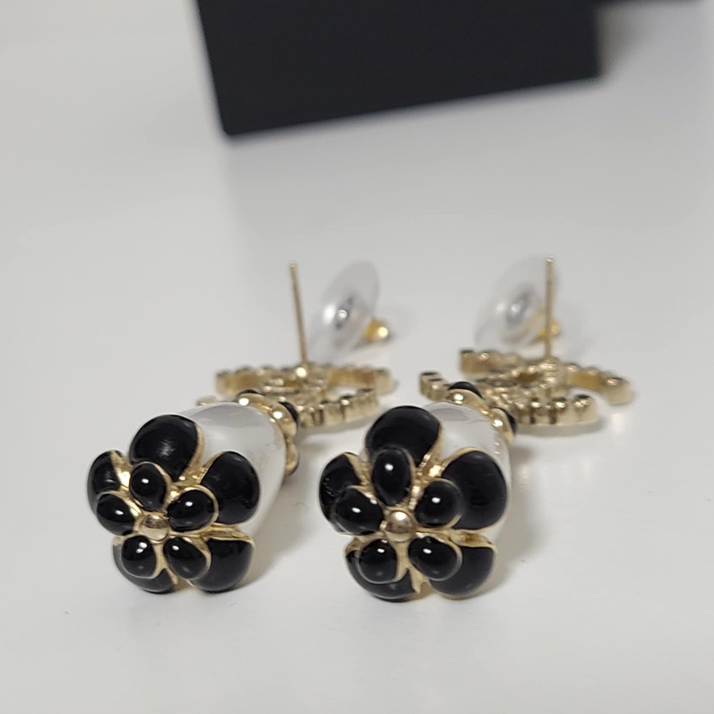 Chanel Rhinestone Faux Pearl Earrings