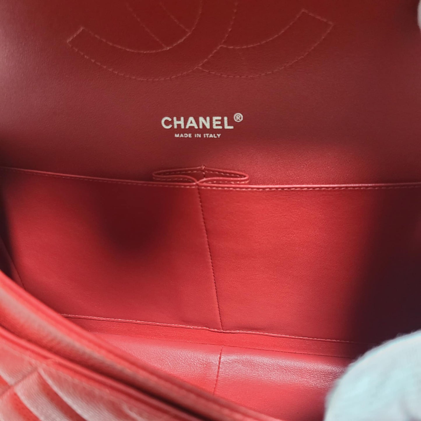 Chanel Classic Double Flap Bag L Red Caviar