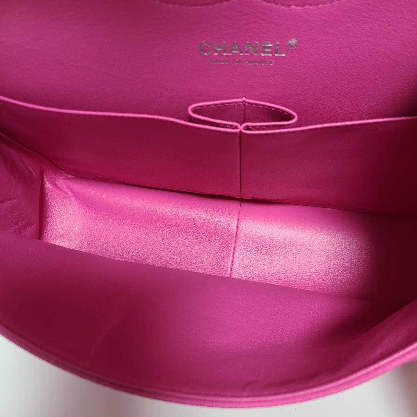 CHANEL Classic Double Flap Bag – Size L Suede Caviar Leather