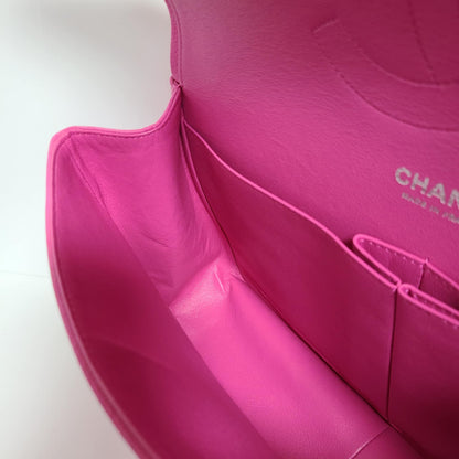 CHANEL Classic Double Flap Bag – Size L Suede Caviar Leather