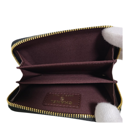 Chanel Caviar Card Case Round Zipper