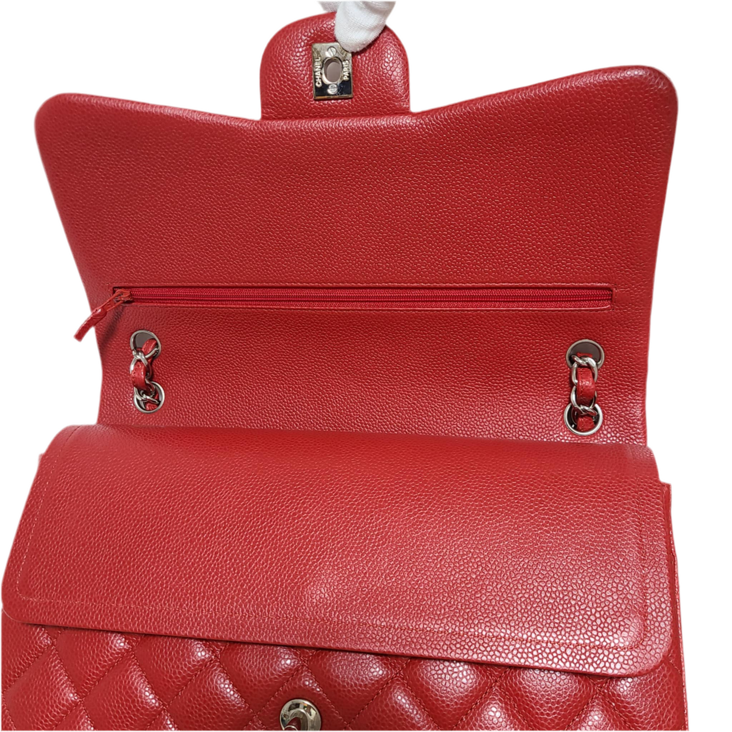 Chanel Classic Double Flap Bag L Red Caviar