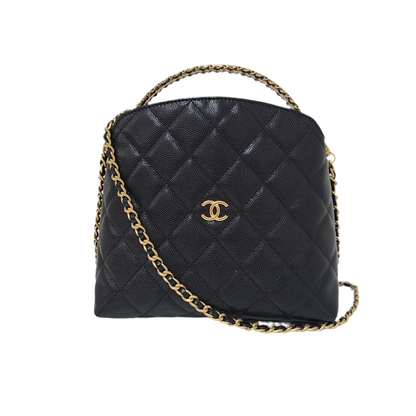 Chanel CLUTCH WITH CHAIN Grained Shiny Caviar & Gold-Tone Metal Black 2024-2025 fall-winter pre collection