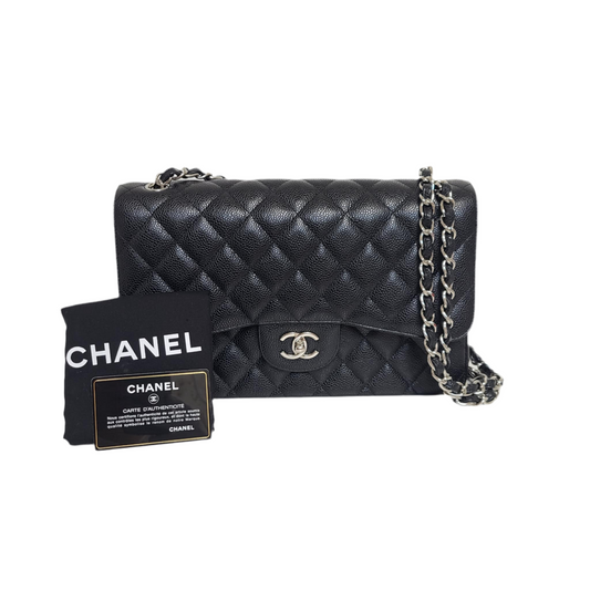 Chanel Classic Double Flap – Large Caviar Leather | Silver Hardware