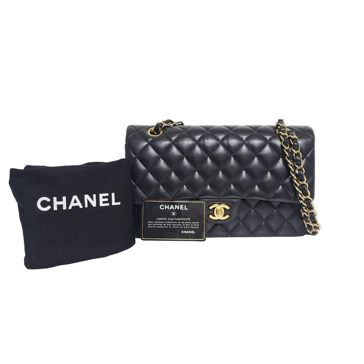 Chanel LambSkin Classic Double Flap Size (M) Gold-hardware