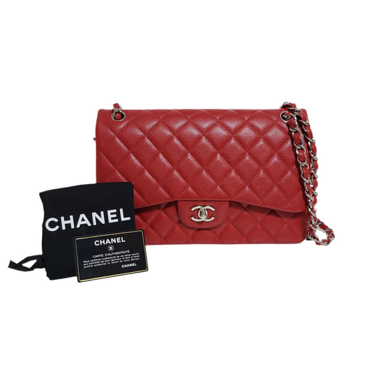 Chanel Classic Double Flap Bag L Red Caviar