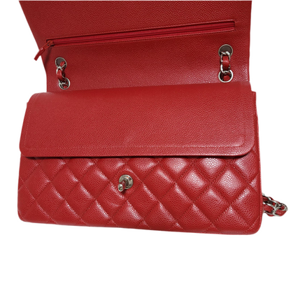 Chanel Classic Double Flap Bag L Red Caviar
