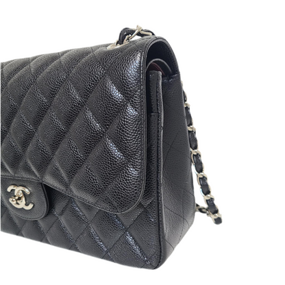 Chanel Classic Double Flap – Large Caviar Leather | Silver Hardware