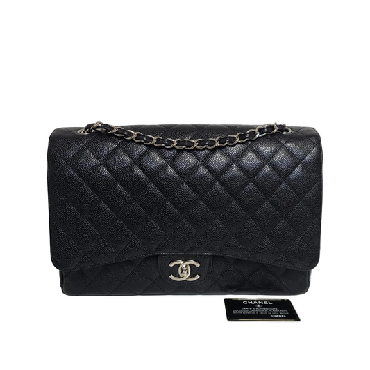 Chanel Maxi Double Flap Caviar – Silver Hardware