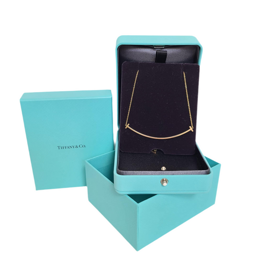 Tiffany & Co. T Smile Necklace – Large Size 18K Y/G