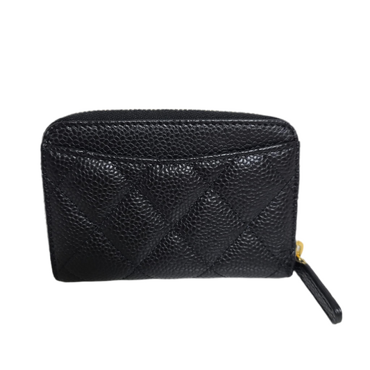 Chanel Caviar Card Case Round Zipper