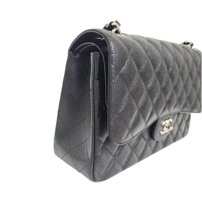 Chanel Classic Double Flap – Large Caviar Leather | Silver Hardware