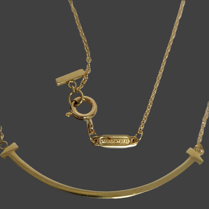 Tiffany & Co. T Smile Necklace – Large Size 18K Y/G