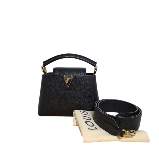 Louis Vuitton Mini Capucines in black Taurillon Leather