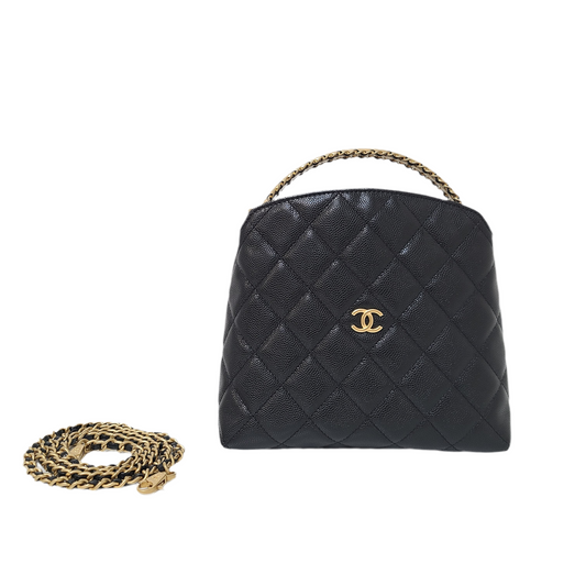 Chanel CLUTCH WITH CHAIN Grained Shiny Caviar & Gold-Tone Metal Black 2024-2025 fall-winter pre collection