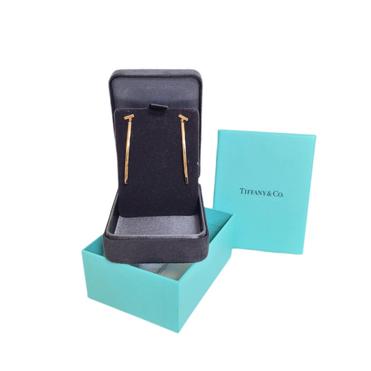 Tiffany T Bar 18k YGold Earring