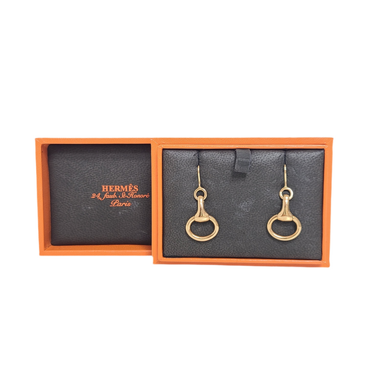 Hermes Mora de Filet 18k Y/G Earring