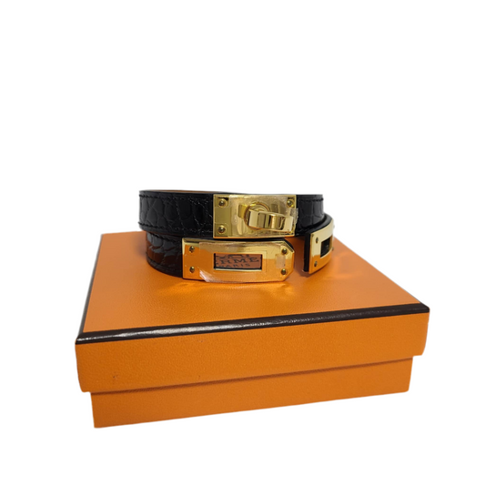 Hermès Kelly Double Tour Crocodile Leather Bracelet