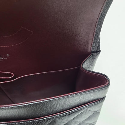 Chanel Classic Double Flap Bag –  Caviar Leather Silver Hardware (Large)