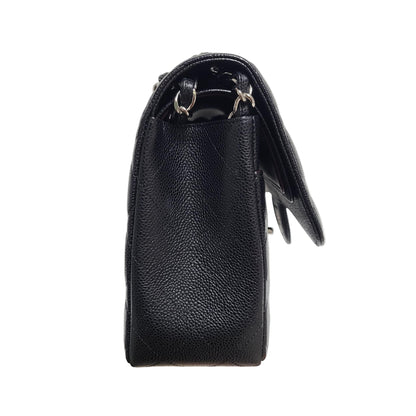 Chanel Classic Double Flap Bag –  Caviar Leather Silver Hardware (Large)