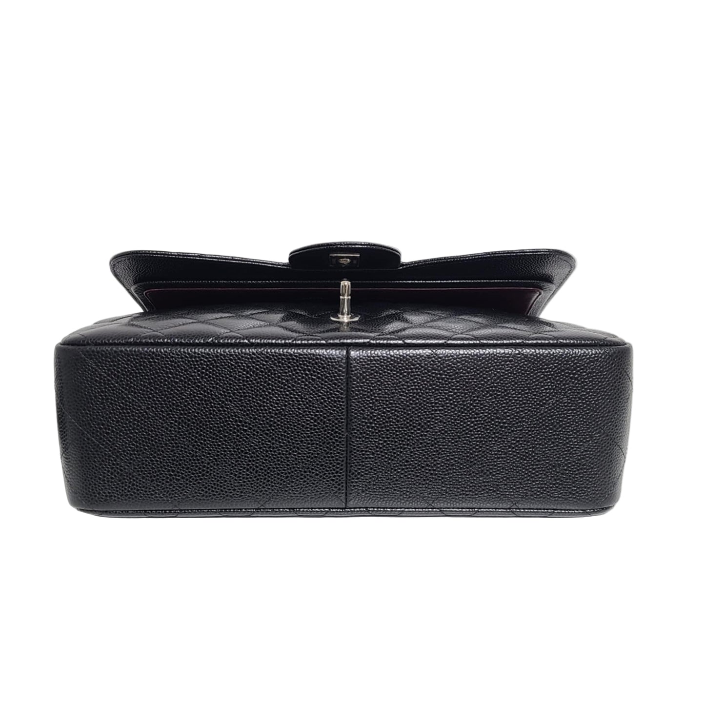 Chanel Classic Double Flap Bag –  Caviar Leather Silver Hardware (Large)