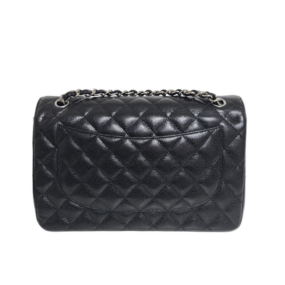 Chanel Classic Double Flap Bag –  Caviar Leather Silver Hardware (Large)