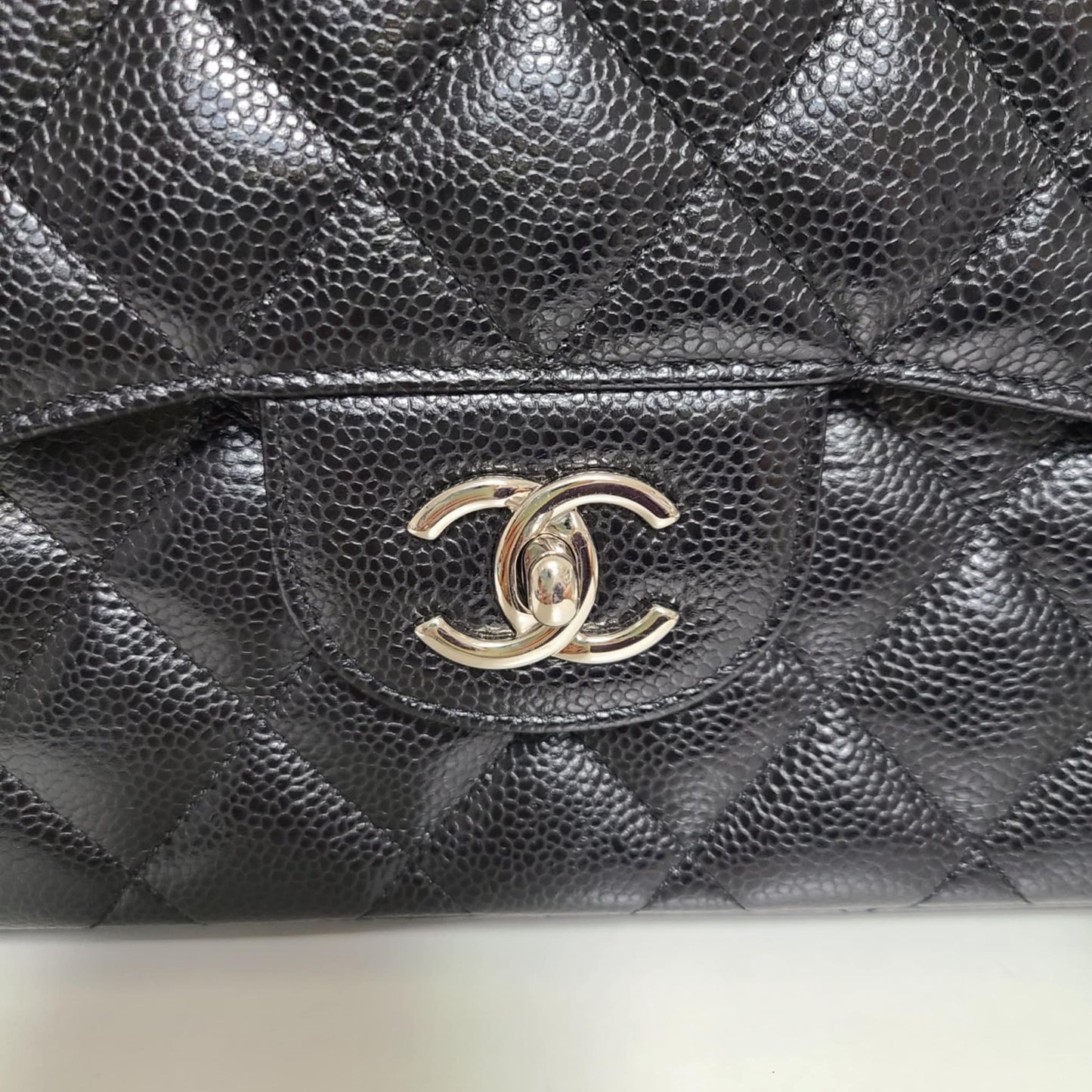 Chanel Classic Double Flap Bag –  Caviar Leather Silver Hardware (Large)