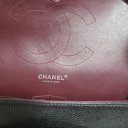 Chanel Classic Double Flap Bag –  Caviar Leather Silver Hardware (Large)
