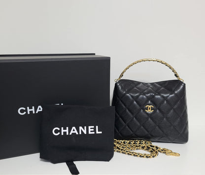 Chanel CLUTCH WITH CHAIN Grained Shiny Caviar & Gold-Tone Metal Black 2024-2025 fall-winter pre collection