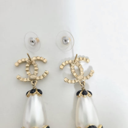 Chanel Rhinestone Faux Pearl Earrings