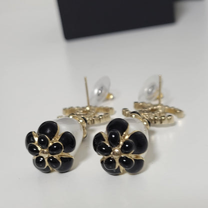 Chanel Rhinestone Faux Pearl Earrings