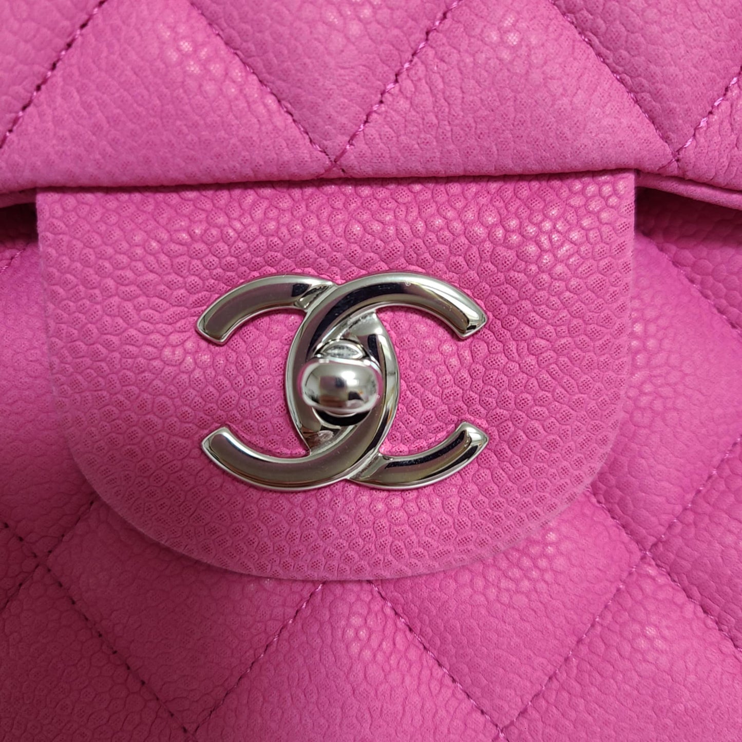 CHANEL Classic Double Flap Bag – Size L Suede Caviar Leather