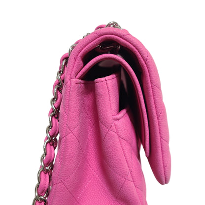 CHANEL Classic Double Flap Bag – Size L Suede Caviar Leather