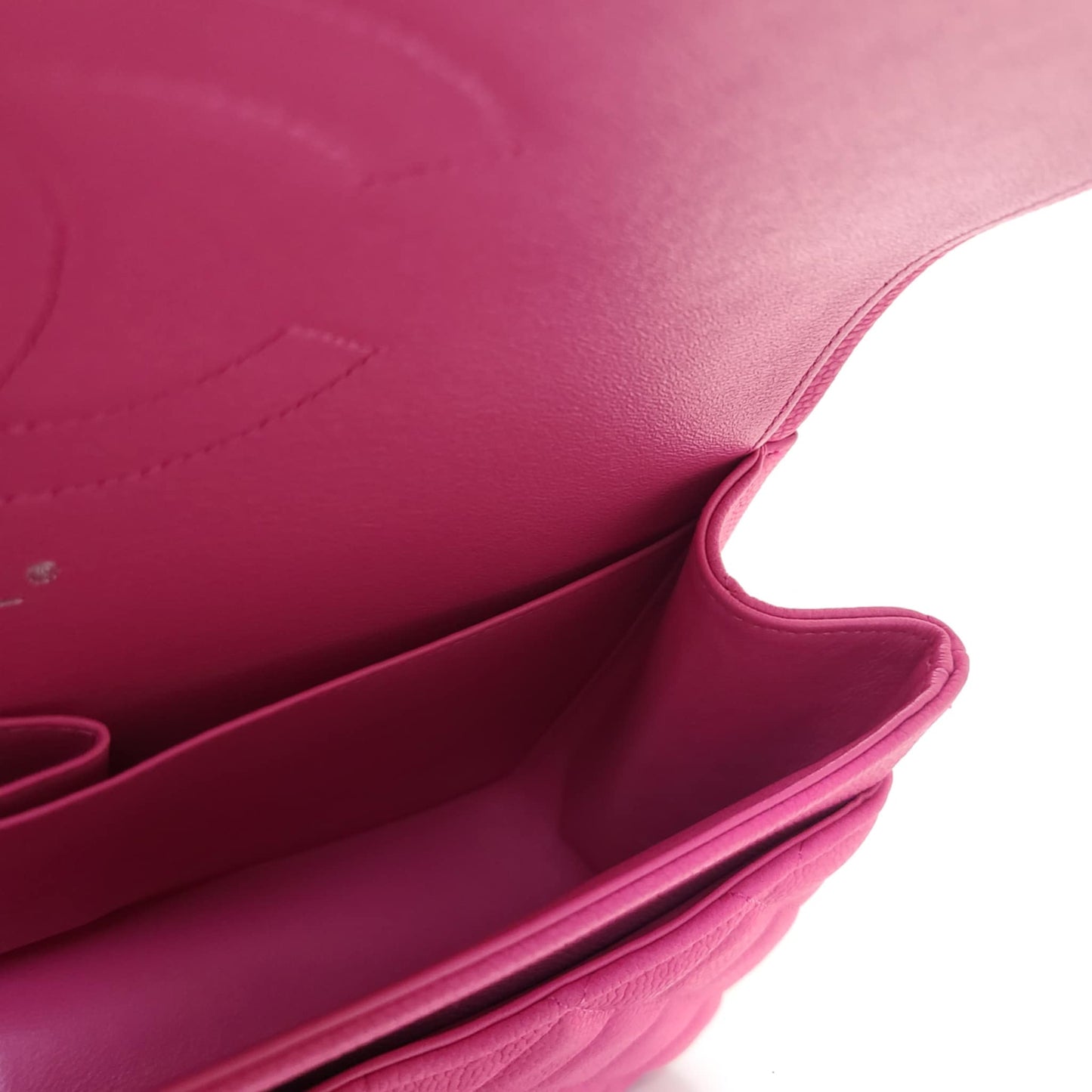 CHANEL Classic Double Flap Bag – Size L Suede Caviar Leather