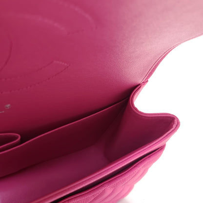 CHANEL Classic Double Flap Bag – Size L Suede Caviar Leather