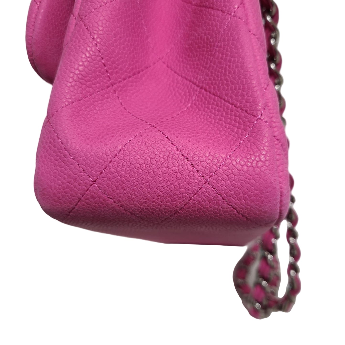 CHANEL Classic Double Flap Bag – Size L Suede Caviar Leather